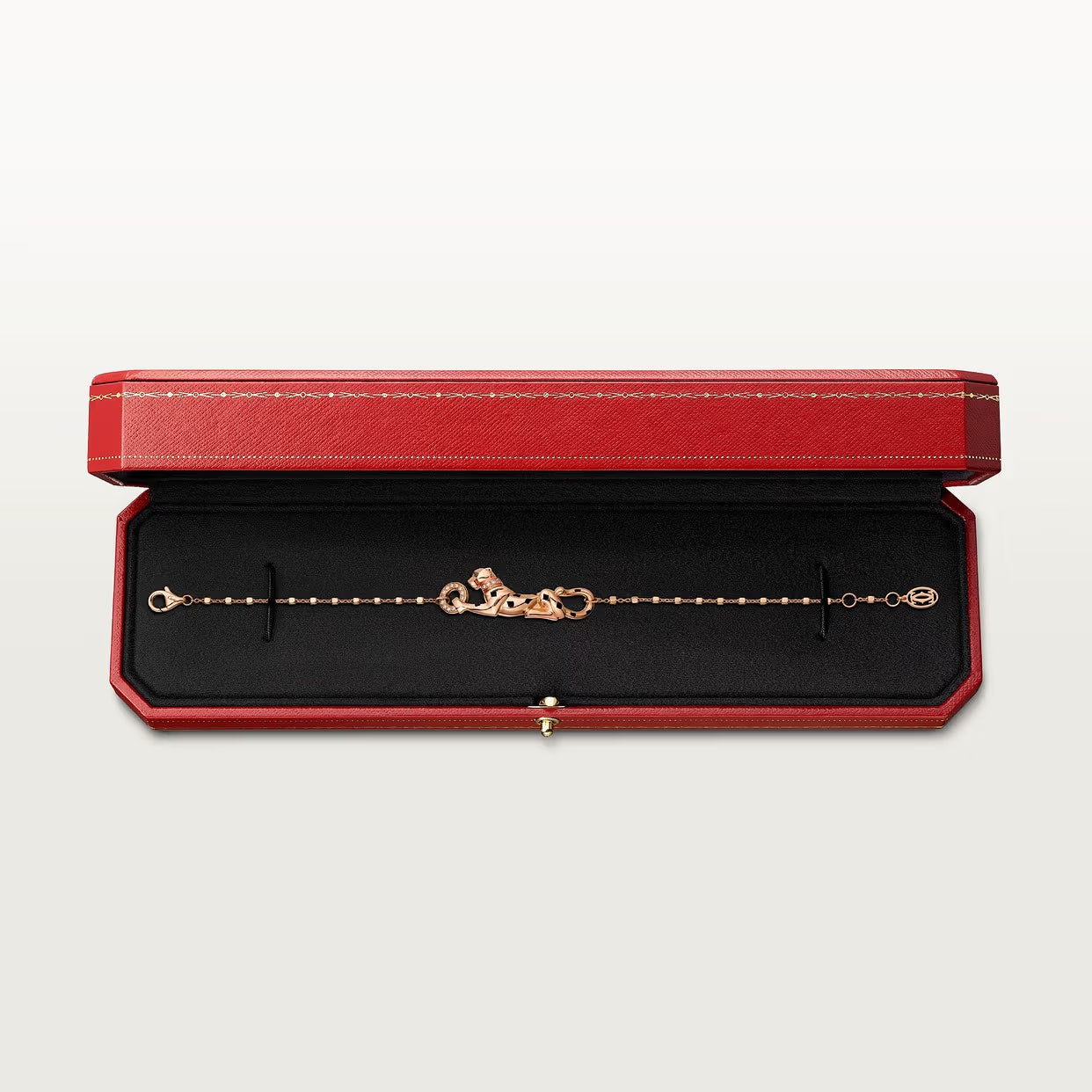 GOURMETTE CARTIER PANTHERE SUR CHAINE DIAMANTS ROSE GOLD