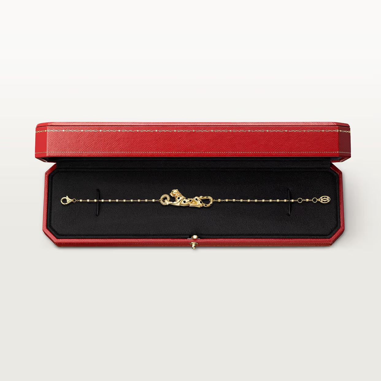 GOURMETTE CARTIER PANTHERE SUR CHAINE-DIAMANTS-GOLD