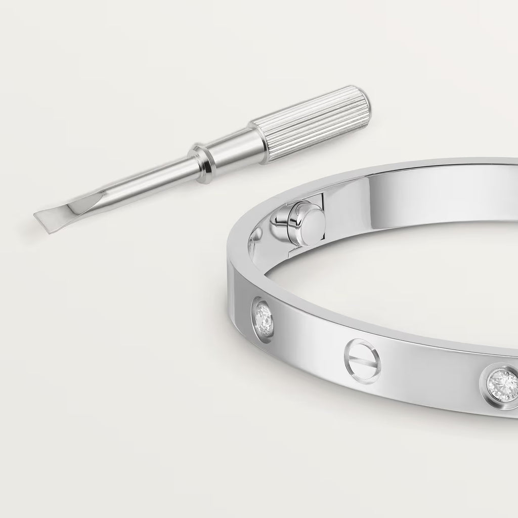 BRACELET CARTIER LOVE WHITE GOLD 4 DIAMONDS