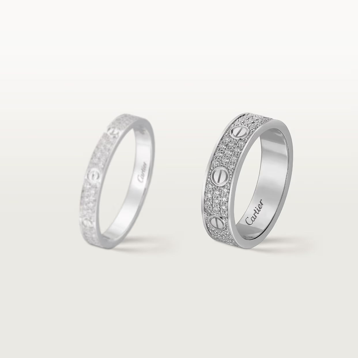 BAGUE CARTIER LOVE PAVÉE WHITE GOLD