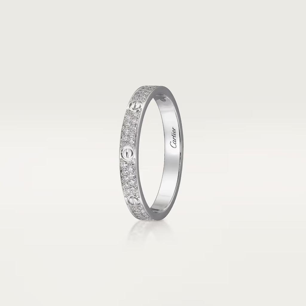BAGUE CARTIER LOVE PETIT MODÈLE PAVÉ WHITE GOLD