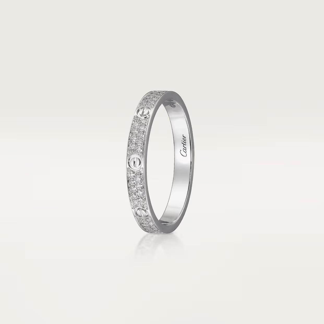 BAGUE CARTIER LOVE PETIT MODÈLE PAVÉ WHITE GOLD