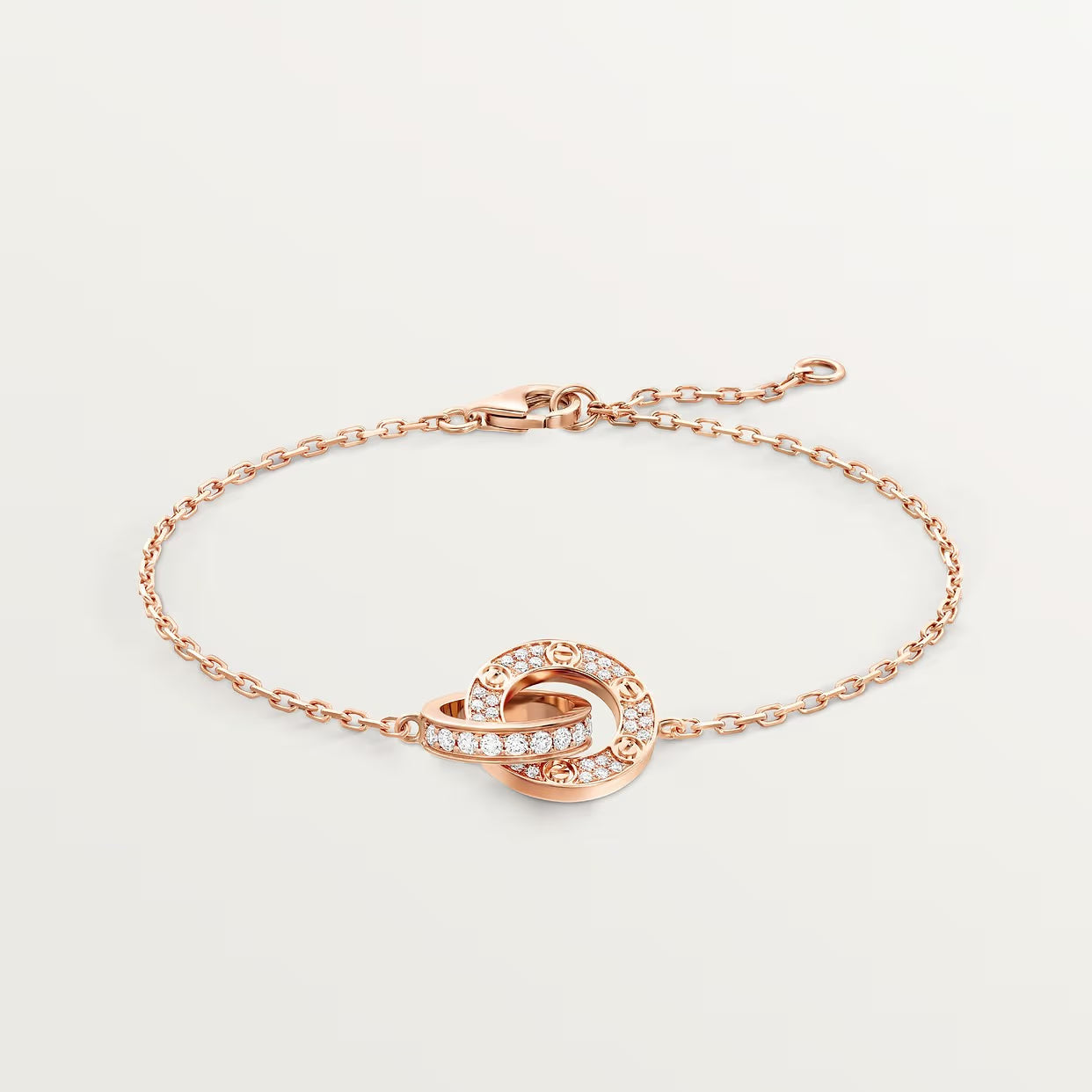 GOURMETTE CARTIER LOVE SEMI PAVE-ROSE-GOLD