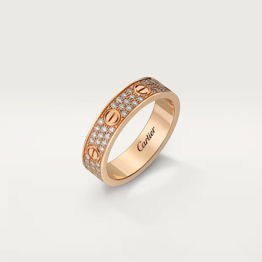 BAGUE CARTIER LOVE PAVÉE ROSE GOLD