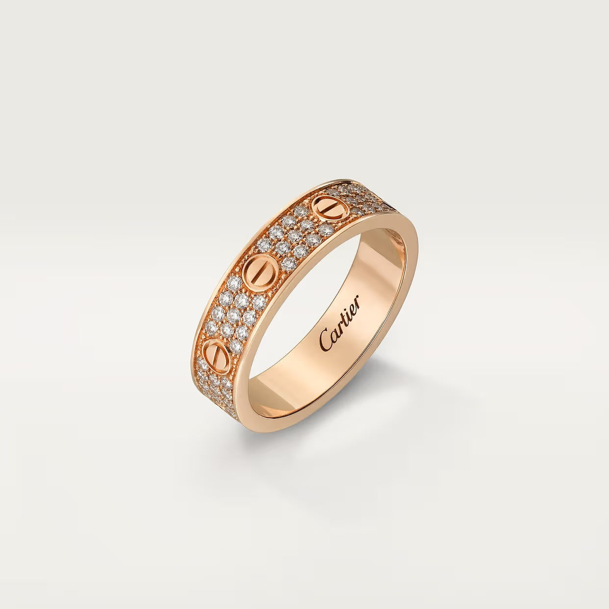 BAGUE CARTIER LOVE PAVÉE ROSE GOLD