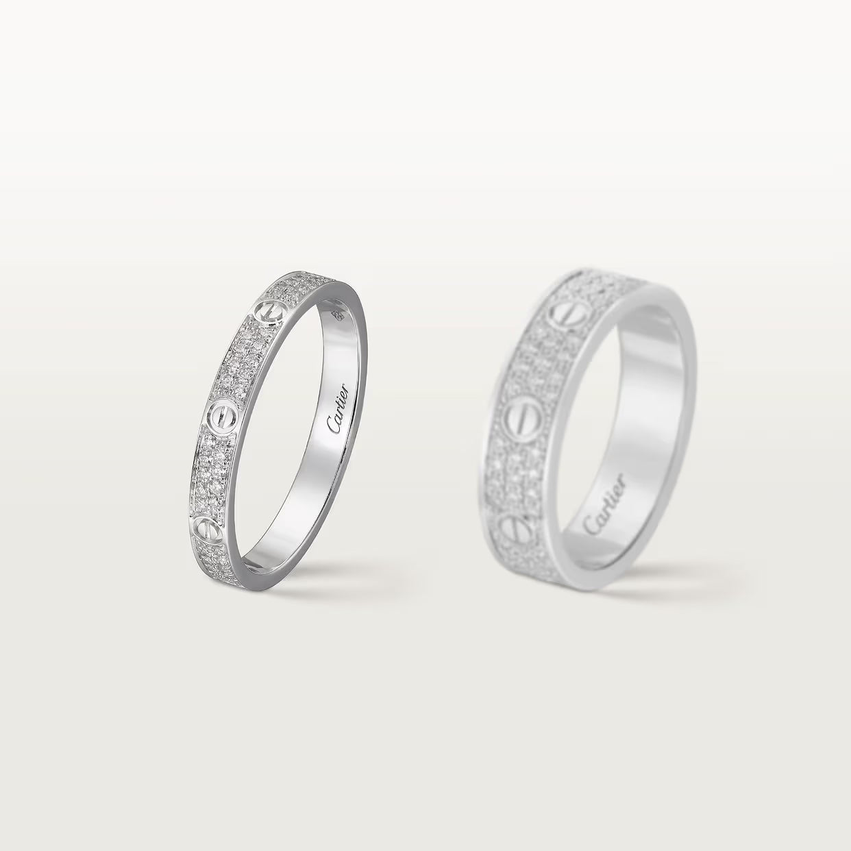 BAGUE CARTIER LOVE PETIT MODÈLE PAVÉ WHITE GOLD