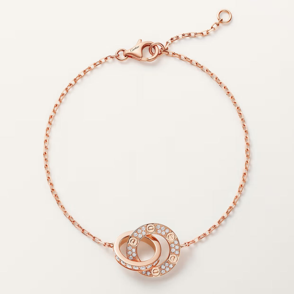 GOURMETTE CARTIER LOVE SEMI PAVE-ROSE-GOLD