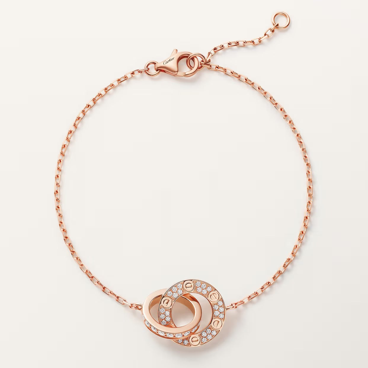 GOURMETTE CARTIER LOVE SEMI PAVE-ROSE-GOLD