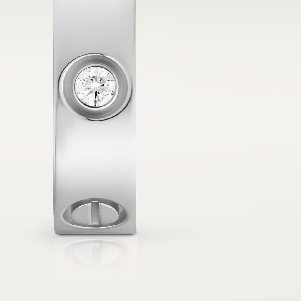 BAGUE CARTIER LOVE MODÈLE CLASSIQUE WHITE GOLD 3 DIAMANTS