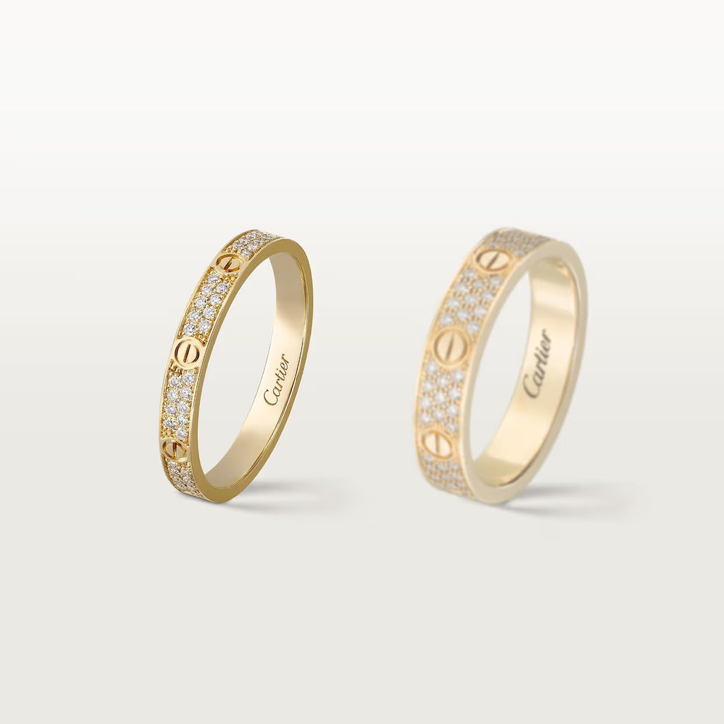 BAGUE CARTIER PETIT MODÈLE PAVÉ GOLD