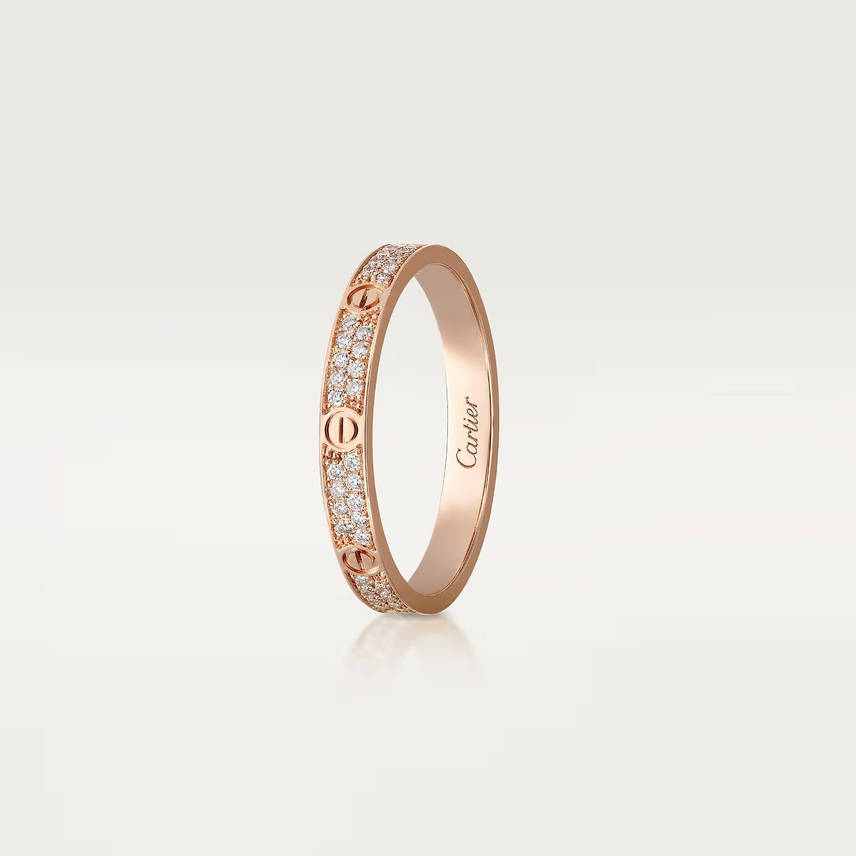 BAGUE CARTIER LOVE PETIT MODÈLE PAVÉ ROSE GOLD